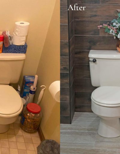 Bathroom remodel before and after