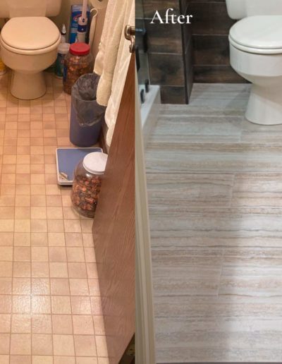 Bathroom remodel before and after