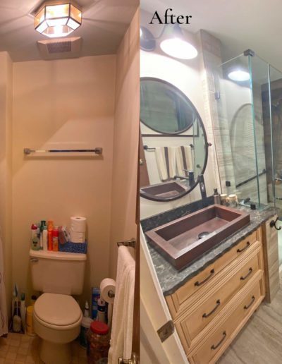 Bathroom remodel before and after