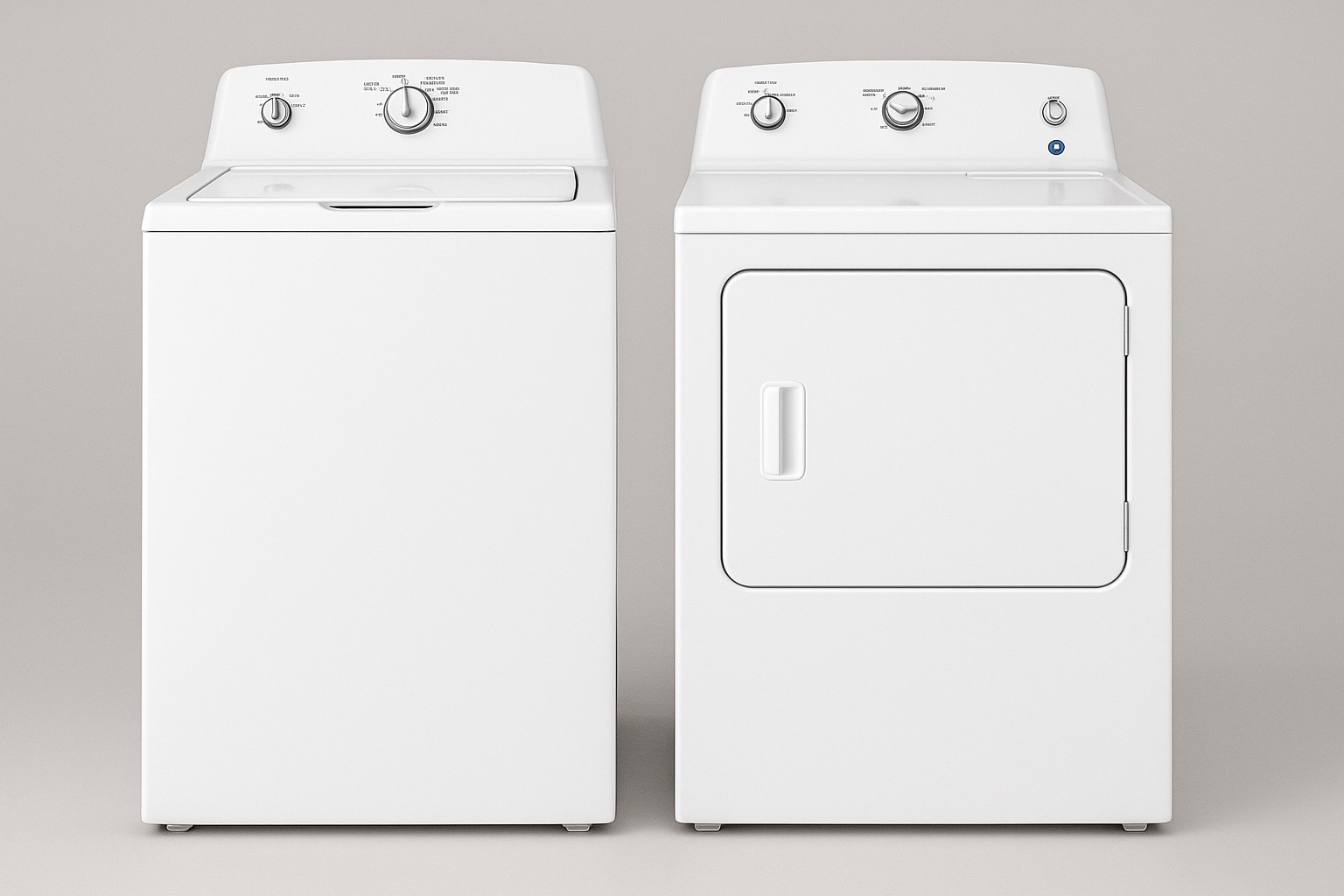 026155D3-9898-4D2A-AF89-410855228184 GE White Top Load Washer and Electric Dryer